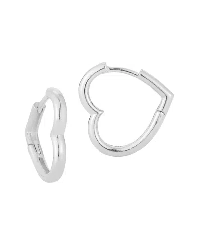 Sphera Milano Silver Large Heart Hoops In Metallic