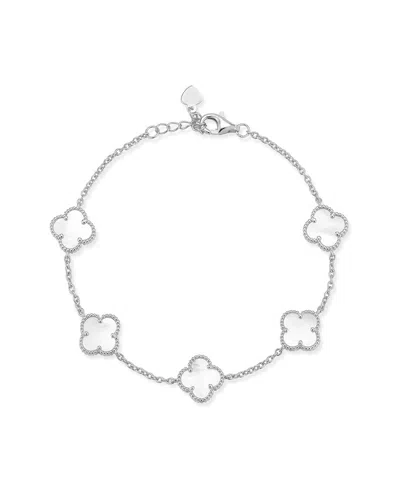 Sphera Milano Silver Pearl Clover Bracelet