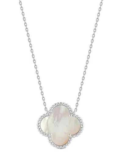 Sphera Milano Silver Pearl Clover Necklace