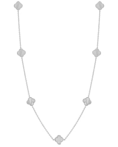 Sphera Milano Silver Pearl Clover Necklace In Metallic