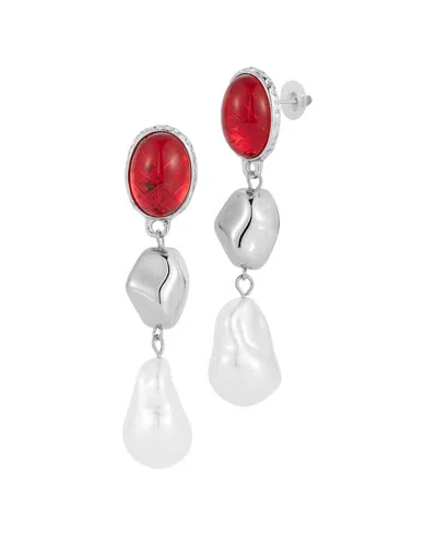 Sphera Milano Silver Plated Cz Earrings In Metallic