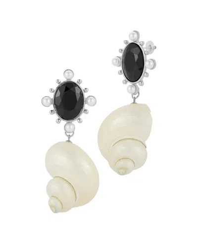 Sphera Milano Silver Plated Cz Earrings In Neutral