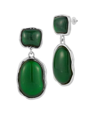 Sphera Milano Silver Plated Earrings In Green