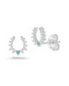 Sphera Milano Silver Synthetic Turquoise Cz Horseshoe Earrings