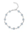 Sphera Milano Rhodium Plated Sterling Silver Evil Eye Cz Bracelet