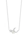 Sphera Milano Silver White Opal Cz Celestial Necklace