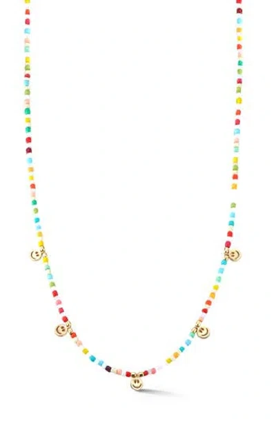 Sphera Milano Smiley Face Charm Beaded Choker Necklace In Multi