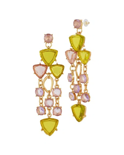 Sphera Milano Silver-plated Cz Earrings In Green