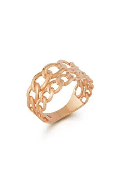 Sphera Milano Stacked Curb Chain Ring In Gold