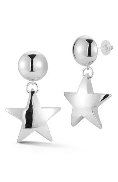 Sphera Milano Plated Star Earrings In Silver