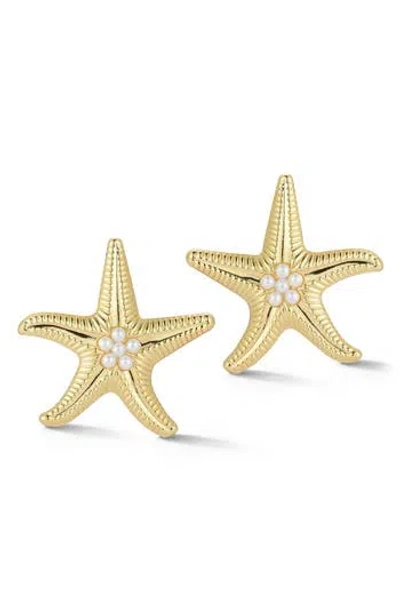 Sphera Milano Starfish Stud Earrings In Gold