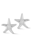 Sphera Milano Starfish Stud Earrings In Silver