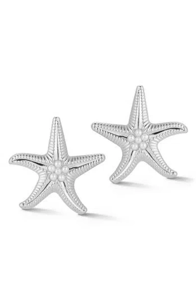 Sphera Milano Starfish Stud Earrings In Silver