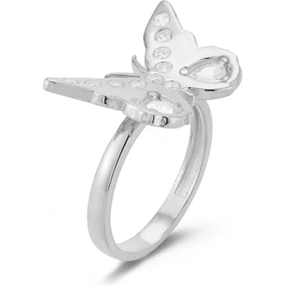 Sphera Milano Sterling Silver & Cz Butterfly Ring