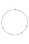 Sphera Milano Sterling Silver & Cz Evil Eye Anklet In Gold