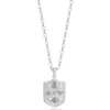 Sphera Milano Sterling Silver & Cz Shield Pendant Necklace In Metallic