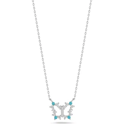 Sphera Milano Sterling Silver Cz Butterfly Pendant Necklace