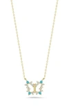 Sphera Milano Sterling Silver Cz Butterfly Pendant Necklace In Gold