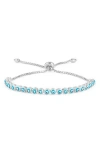 Sphera Milano Sterling Silver Enamel Evil Eye Slider Bracelet In Silver