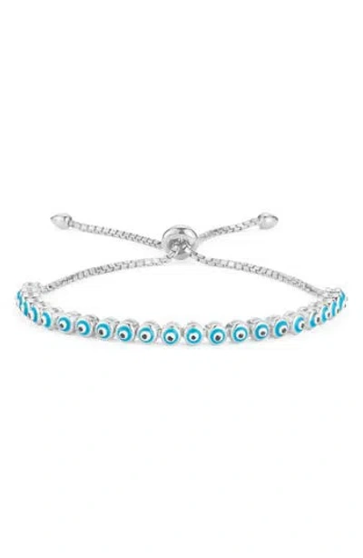 Sphera Milano Sterling Silver Enamel Evil Eye Slider Bracelet