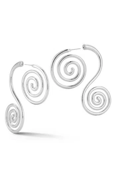 Sphera Milano Swirl Drop Earrings In Silver