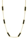 Sphera Milano Synthetic Onyx Bar Station Necklace In Gold