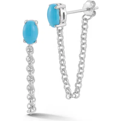 Sphera Milano Synthetic Turquoise Front/back Earrings In Multi