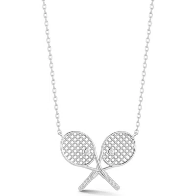 Sphera Milano Tennis Racket Pendant Necklace In Metallic