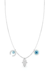 Sphera Milano Triple Charm Necklace In Silver