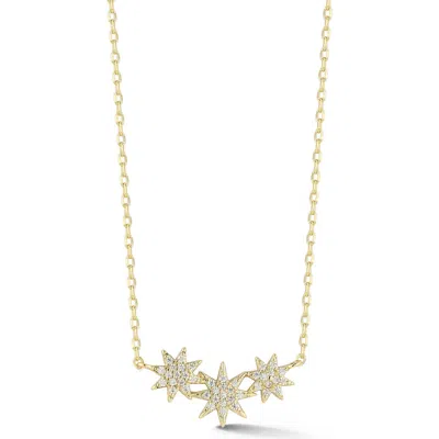 Sphera Milano Triple Star Pendant Necklace In Gold