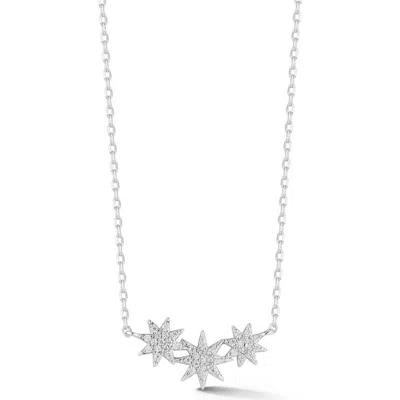 Sphera Milano Triple Star Pendant Necklace In Silver