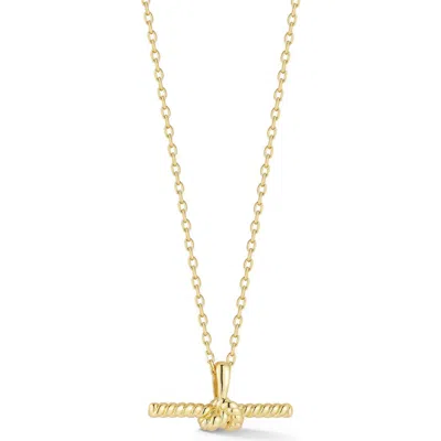 Sphera Milano Twisted Bar Pendant Necklace In Gold