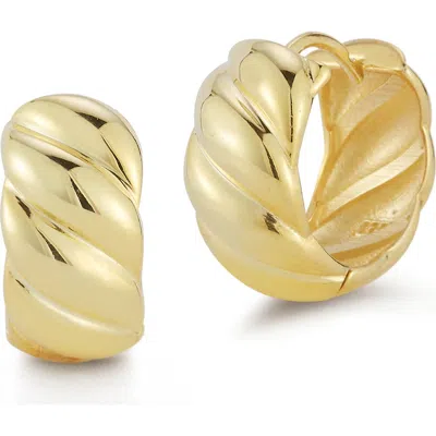 Sphera Milano Twisted Huggie Hoop Earrings In Gold