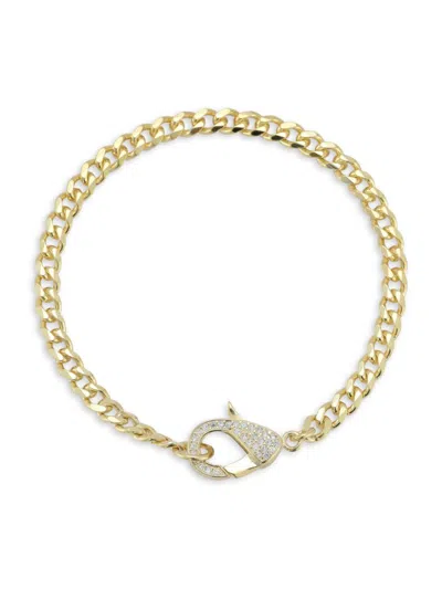 Sphera Milano Women's 14k Goldplated Sterling Silver & Cubic Zirconia Curb Chain Bracelet
