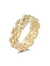 SPHERA MILANO WOMEN'S 14K GOLDPLATED STERLING SILVER & CUBIC ZIRCONIA LINK BAND RING