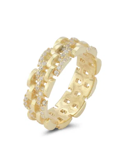 Sphera Milano Women's 14k Goldplated Sterling Silver & Cubic Zirconia Link Band Ring