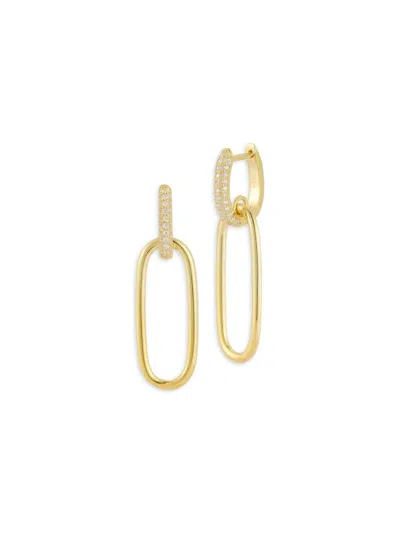 Sphera Milano Women's 14k Goldplated Sterling Silver & Cubic Zirconia Link Drop Earrings