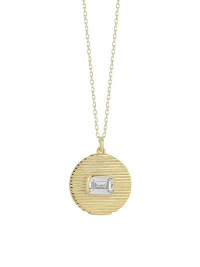 Sphera Milano Women's 14k Goldplated Sterling Silver & Cubic Zirconia Medallion Necklace/16"