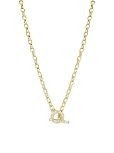 Sphera Milano Women's 14k Goldplated Sterling Silver & Cubic Zirconia Toggle Clasp Pendant Necklace