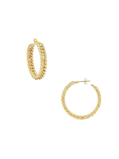 Sphera Milano Women's 14k Goldplated Sterling Silver Chain Hoop Earrings