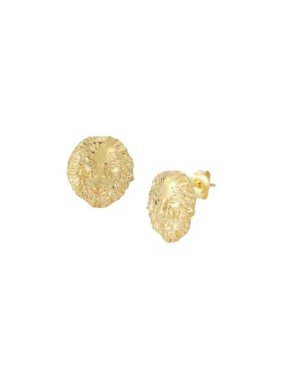 Sphera Milano Women's 14k Goldplated Sterling Sliver Lion Stud Earrings In Silver