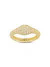 Sphera Milano Women's Sterling Silver & Cubic Zirconia Pave Signet Ring In Goldtone