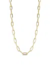 Sphera Milano 14k Over Silver Bold Knife Edge Paperclip Necklace In Goldtone