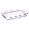 Spice By Tia Mowry 2.3 Quart Spicy Cloves Glass Rectangular Baker In Transparent