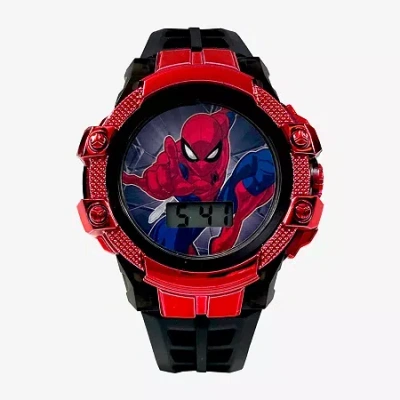 Spider-man Boys Black Strap Watch Spd7029jc In Red