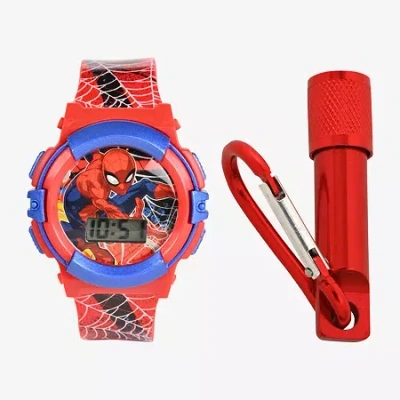 Spider-man Kids' Boys Digital Multicolor 2-pc. Watch Boxed Set Spd40061jc21 In Burgundy