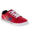 Spider-man Little And Big Boys Lace Up Canvas Sneakers In Red