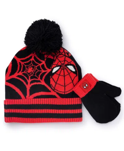 Spider-man Kids' Toddler Boys 2-piece Spiderman Beanie And Mitten Set In Multi