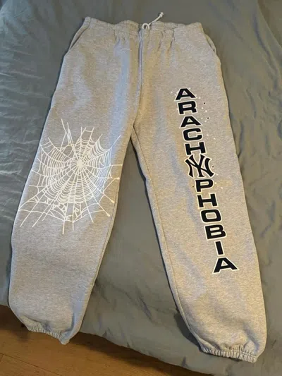 Pre-owned Spider Worldwide Sp5der Ny Arachnophobia Sweatpants In Grey