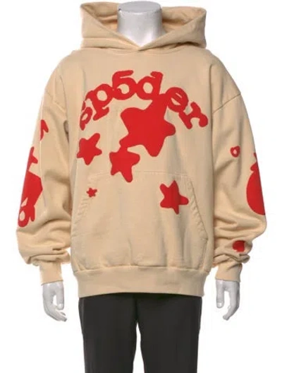 Pre-owned Spider Worldwide X Young Thug Graphic Print Crew Neck Hoodie In Neutral